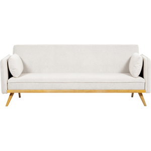 Beliani Sofa Bed 3 Seater ASAA Fabric Off-White Beliani Sofa Bed 3 Seater ASAA Fabric Off-White