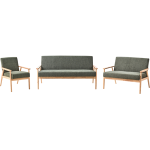 Beliani Living Room Set 6 Seater ESRUM Fabric Light Brown/ Green Beliani Living Room Set 6 Seater ESRUM Fabric Light Brown/ Green