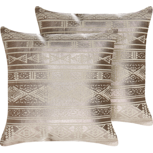 Beliani Rose Gold Geometric Cushions - Decor Accessories Beliani Rose Gold Geometric Cushions - Decor Accessories