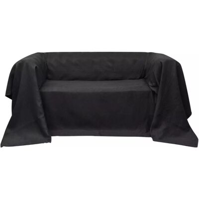 VidaXL Micro-suede Couch Slipcover Anthracite - Sofa Cover Protector VidaXL Micro-suede Couch Slipcover Anthracite - Sofa Cover Protector
