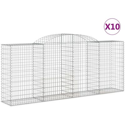 vidaXL Arched Gabion Basket - 10 pcs - Garden Decorative Wall vidaXL Arched Gabion Basket - 10 pcs - Garden Decorative Wall