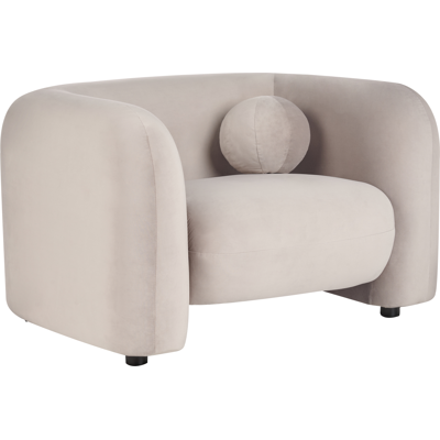 Beliani Taupe Velvet Armchair - Glamour Living Room Furniture Beliani Taupe Velvet Armchair - Glamour Living Room Furniture