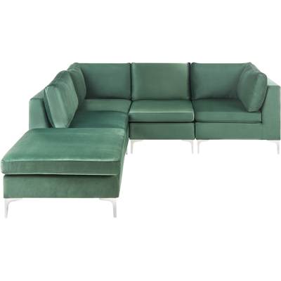 Beliani Modular Corner Sofa Green Velvet - Right Hand 4-Seater Beliani Modular Corner Sofa Green Velvet - Right Hand 4-Seater
