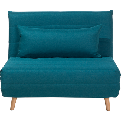 Beliani Small Sofa Bed Blue Fabric 1 Seater - Sofa Bed Beliani Small Sofa Bed Blue Fabric 1 Seater - Sofa Bed