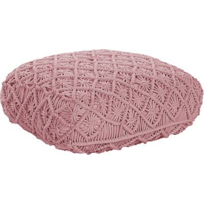 Beliani Floor Cushion - Pink Cotton - 50x50x20 cm - Square Boho Style Floor Pouffe Beliani Floor Cushion - Pink Cotton - 50x50x20 cm - Square Boho Style Floor Pouffe