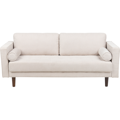 Beliani Nurmo Beige Retro 3-Seater Sofa - Sofa Beliani Nurmo Beige Retro 3-Seater Sofa - Sofa
