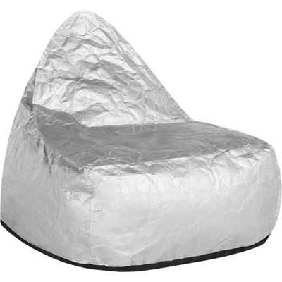 Beliani Teardrop Drop Bean Bag Chair - Silver - Modern Bean Bag Beliani Teardrop Drop Bean Bag Chair - Silver - Modern Bean Bag