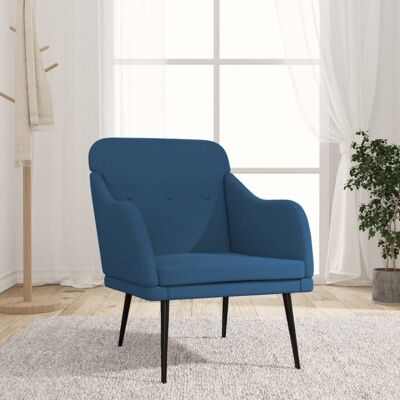VIDAXL Blue Armchair - Relaxing, Breathable, Metal Frame VIDAXL Blue Armchair - Relaxing, Breathable, Metal Frame
