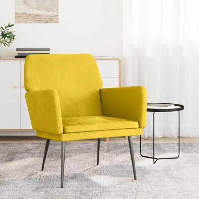 Vidaxl Yellow Velvet Armchair - Relaxing Furniture Vidaxl Yellow Velvet Armchair - Relaxing Furniture