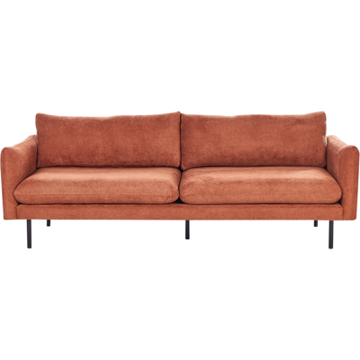Beliani Sofa Brown Chenille 3 Seater Modern Retro Style - Sofa Beliani Sofa Brown Chenille 3 Seater Modern Retro Style - Sofa