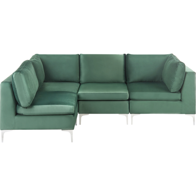 Beliani Green Velvet Modular Corner Sofa - Corner Sofa Beliani Green Velvet Modular Corner Sofa - Corner Sofa