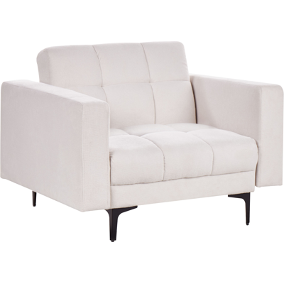 BELIANI White Cream Reclinable Fabric Armchair - Sillón BELIANI White Cream Reclinable Fabric Armchair - Sillón
