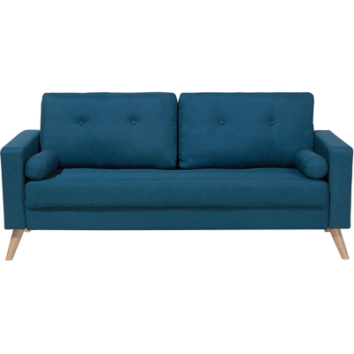 Beliani Blue Fabric 2-Seater Sofa - Vintage Style Beliani Blue Fabric 2-Seater Sofa - Vintage Style
