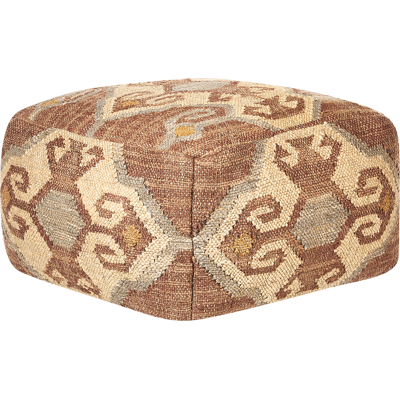 Beliani Pouffe Multicolour Jute Wool 50 x 50 x 30 cm Geometric Pattern Square Boho Modern Footstool Upholstered Seat - Pouffe Beliani Pouffe Multicolour Jute Wool 50 x 50 x 30 cm Geometric Pattern Square Boho Modern Footstool Upholstered Seat - Pouffe