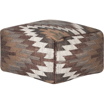 Beliani Multicolour Jute Wool Square Pouf - Home Decor Beliani Multicolour Jute Wool Square Pouf - Home Decor