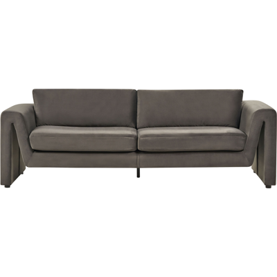 Beliani MAUNU Graphite Grey Velvet Sofa - 3 Seater Beliani MAUNU Graphite Grey Velvet Sofa - 3 Seater