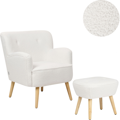 Beliani Armchair TUMBA with Footstool - Armchair with Footstool Set Beliani Armchair TUMBA with Footstool - Armchair with Footstool Set