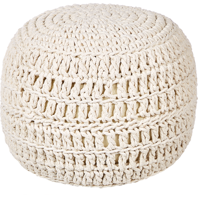 Beliani Pouf Beige Cotton 40x40cm - Pouf Beliani Pouf Beige Cotton 40x40cm - Pouf