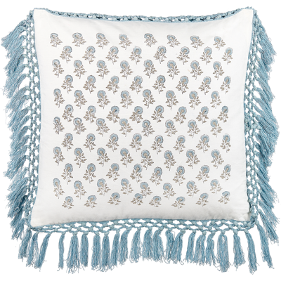 Beliani Cotton Floral Pattern Cushion - 45x45cm - Handmade, Removable Cover Beliani Cotton Floral Pattern Cushion - 45x45cm - Handmade, Removable Cover