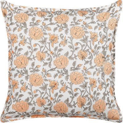 Beliani Cotton Flower Pattern Square Cushion - Cushions Beliani Cotton Flower Pattern Square Cushion - Cushions