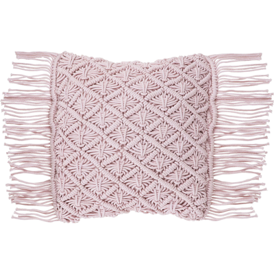 Beliani Cotton Macramé Cushion - Pink 40x40cm - Cushion Beliani Cotton Macramé Cushion - Pink 40x40cm - Cushion
