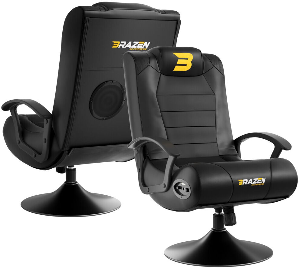 BraZen Stag Gaming Chair - 2.1 Bluetooth Speaker Computer - Black