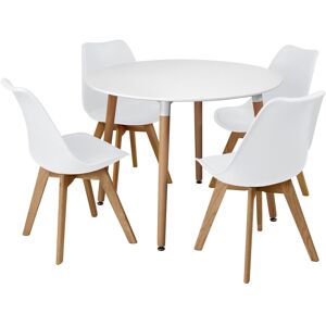 (White) 5pc Charles Jacobs Beech Dining Set (White) 5pc Charles Jacobs Beech Dining Set