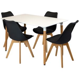 (Black) Charles Jacobs Rectangular Dining Table Set Four 4 Dinner Kitchen Chairs (Black) Charles Jacobs Rectangular Dining Table Set Four 4 Dinner Kitchen Chairs