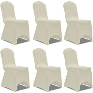 vidaXL Chair Cover Set - Elastic Cream - Chair Cover, 6 pcs vidaXL Chair Cover Set - Elastic Cream - Chair Cover, 6 pcs