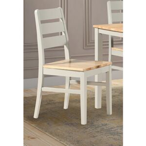 Home Source Pair of Dining Chairs Grey Oak Painted Seat Back Solid Rubber Wood Chair Home Source Pair of Dining Chairs Grey Oak Painted Seat Back Solid Rubber Wood Chair