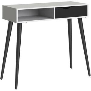 Furniture To Go Oslo Console Table 1 Drawer 1 Shelf in White and Black Matt Furniture To Go Oslo Console Table 1 Drawer 1 Shelf in White and Black Matt