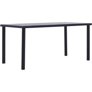vidaXL Dining Table Black and Concrete Grey 160x80cm MDF Kitchen Furniture vidaXL Dining Table Black and Concrete Grey 160x80cm MDF Kitchen Furniture