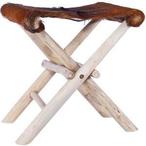 vidaXL Solid Teak Wood Folding Stool - Rustic Charm - Stool vidaXL Solid Teak Wood Folding Stool - Rustic Charm - Stool