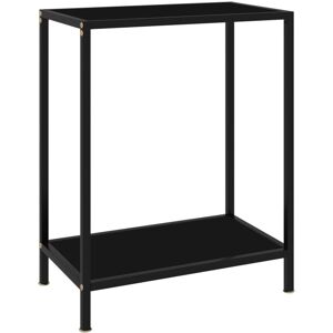 vidaXL Console Table Black Tempered Glass Accent End Side Coffee Hall Table vidaXL Console Table Black Tempered Glass Accent End Side Coffee Hall Table