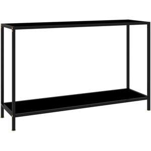 vidaXL Console Table Black 120 cm Tempered Glass Accent Side End Hall Desk vidaXL Console Table Black 120 cm Tempered Glass Accent Side End Hall Desk