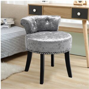 Living And Home (Silver Grey) Crushed Velvet Vanity Stool Dressing Table Chair Living And Home (Silver Grey) Crushed Velvet Vanity Stool Dressing Table Chair