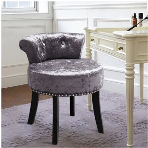 Living And Home (Dark Grey) Crushed Velvet Vanity Stool Dressing Table Chair Living And Home (Dark Grey) Crushed Velvet Vanity Stool Dressing Table Chair