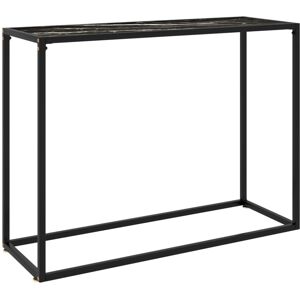 vidaXL Console Table Black 100x35x75 cm Tempered Glass Side End Hall Desk Home vidaXL Console Table Black 100x35x75 cm Tempered Glass Side End Hall Desk Home