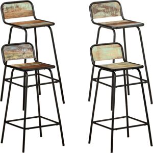 vidaXL 4x Bar Chairs Solid Reclaimed Wood Counter Stool Dining Room Kitchen vidaXL 4x Bar Chairs Solid Reclaimed Wood Counter Stool Dining Room Kitchen
