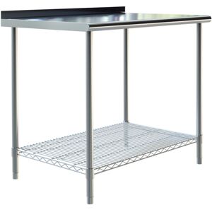 Living And Home (900*600*800cm/35mm Backsplash) Commercial Stainless Steel Kitchen Table Prep Wo Living And Home (900*600*800cm/35mm Backsplash) Commercial Stainless Steel Kitchen Table Prep Wo