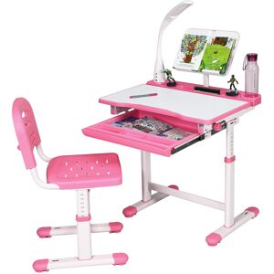 Costway Children Desk and Chair Set Height Adjustable Kids Study Workstation Costway Children Desk and Chair Set Height Adjustable Kids Study Workstation