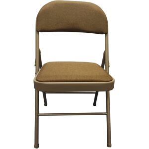Unbranded (Steel Frame Folding Chair with Brown Fabric Seat) Steel Frame Folding Chair wit Unbranded (Steel Frame Folding Chair with Brown Fabric Seat) Steel Frame Folding Chair wit