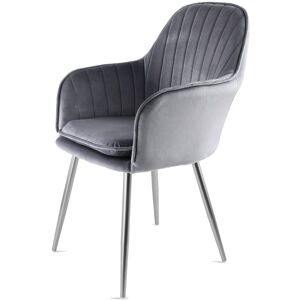 Genesis Muse Accent Chair Velvet Bedroom Living Dining - Grey Genesis Muse Accent Chair Velvet Bedroom Living Dining - Grey