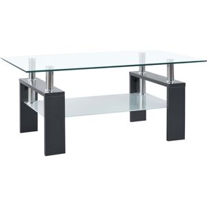 vidaXL Coffee Table Grey and Transparent Tempered Glass Living Room Furniture - Coffee Table vidaXL Coffee Table Grey and Transparent Tempered Glass Living Room Furniture - Coffee Table