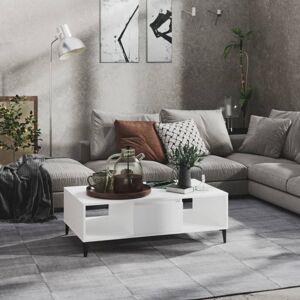 vidaXL Coffee Table White Engineered Wood Couch Accent Centre End Indoor Table vidaXL Coffee Table White Engineered Wood Couch Accent Centre End Indoor Table