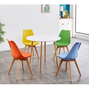 KOSY KOALA CONTEMPORARY WOOD ROUND KITCHEN DINING TABLE AND 4 TULIP PADDED CHAIRS KOSY KOALA CONTEMPORARY WOOD ROUND KITCHEN DINING TABLE AND 4 TULIP PADDED CHAIRS