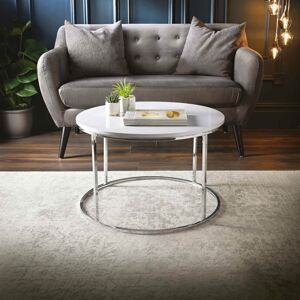 Spot On Dealz Contemporary White High Gloss Round Coffee Table With a Metal Base G-0471 Spot On Dealz Contemporary White High Gloss Round Coffee Table With a Metal Base G-0471