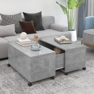 Vida XL Concrete Grey Engineered Wood Coffee Table - 75x75x38 Cm Vida XL Concrete Grey Engineered Wood Coffee Table - 75x75x38 Cm