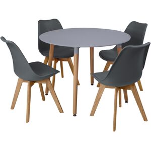 (Grey) 5pc Charles Jacobs Beech Dining Set - Grey Table (Grey) 5pc Charles Jacobs Beech Dining Set - Grey Table