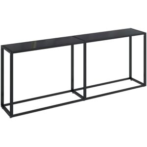 vidaXL Console Table Black Tempered Glass Living Room End Hall Porch Table vidaXL Console Table Black Tempered Glass Living Room End Hall Porch Table